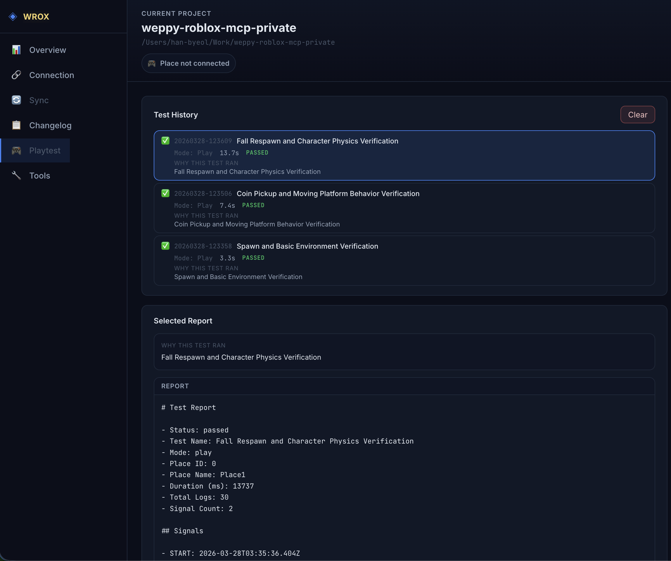 WEPPY Playtest Dashboard — Testverlauf und detaillierte Berichte