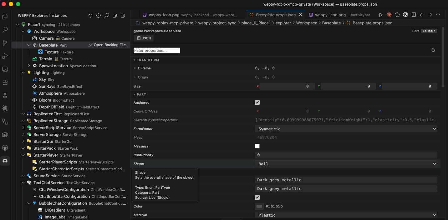 Eigenschaftspanel — Studio-ähnliche Eigenschaftsbearbeitung in VSCode